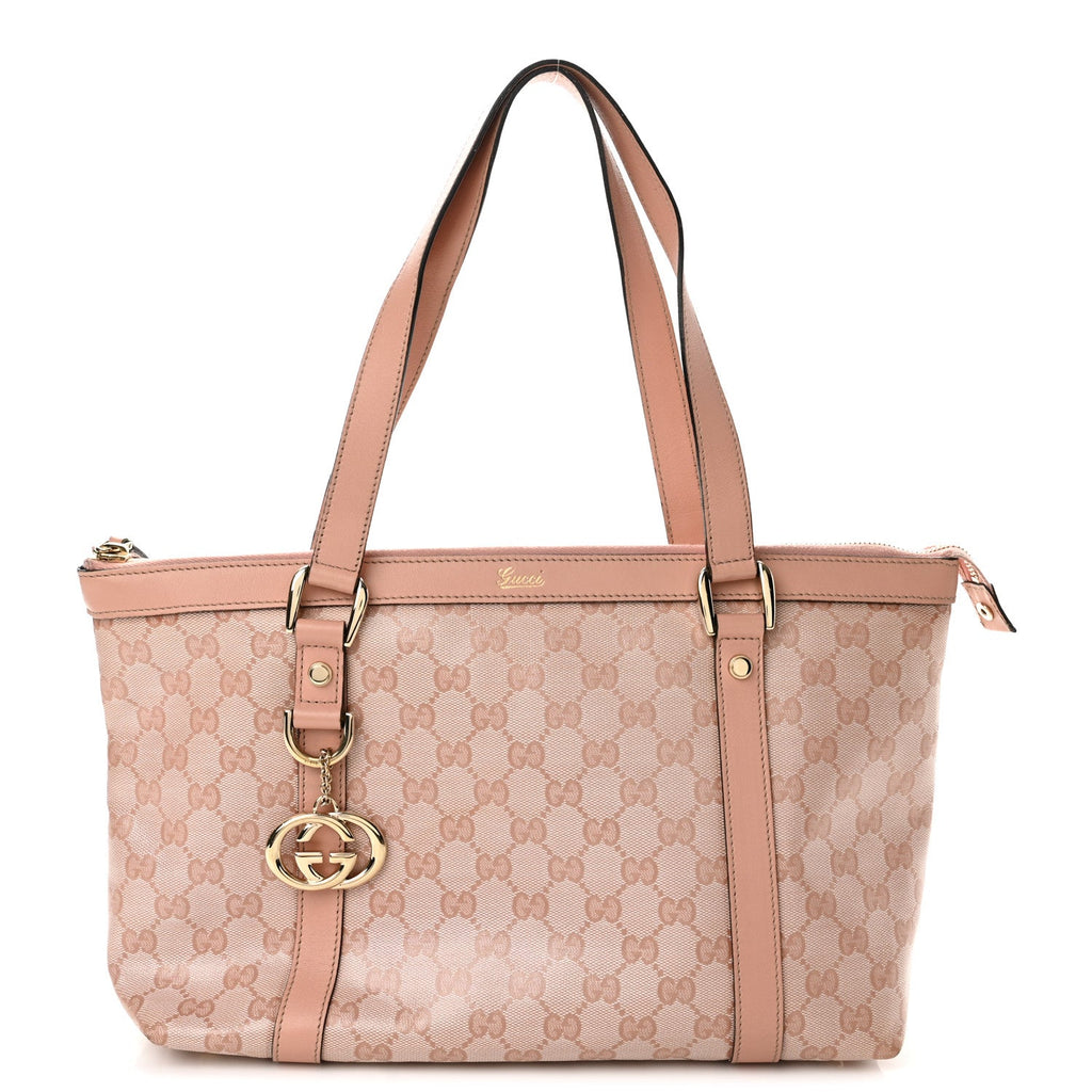 Crystal Monogram Medium Abbey Tote Blush