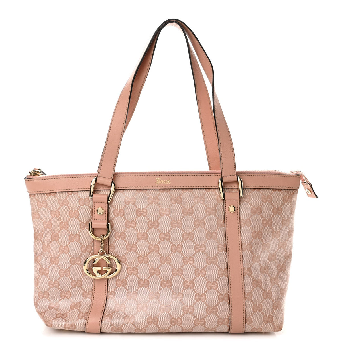 Crystal Monogram Medium Abbey Tote Blush