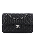 Caviar Quilted Small Double Flap Black