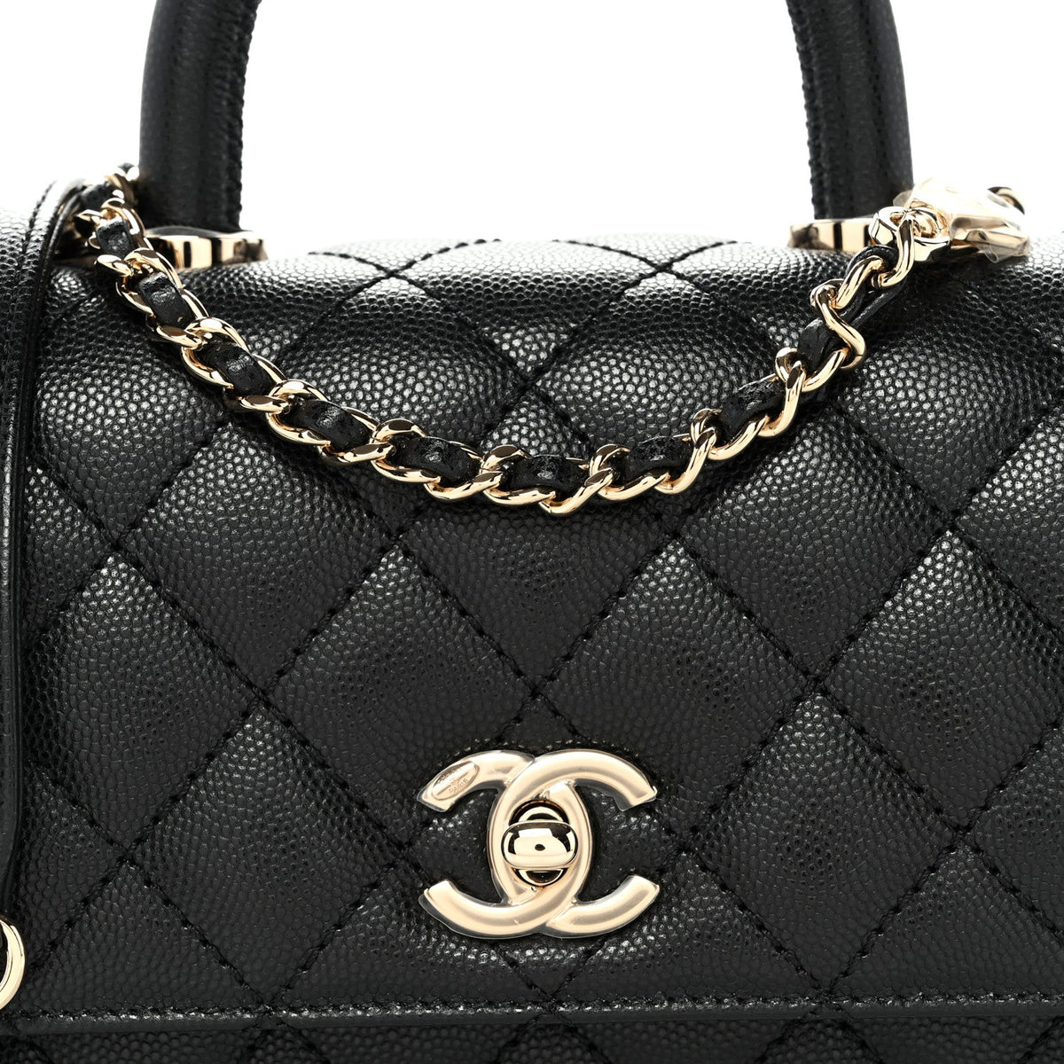 Caviar Quilted Extra Mini Coco Handle Flap Black
