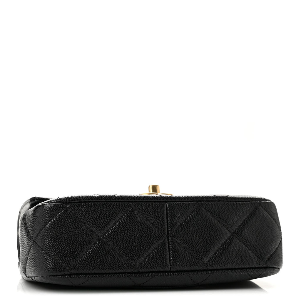 Caviar Quilted Funky Match Mini Flap Black