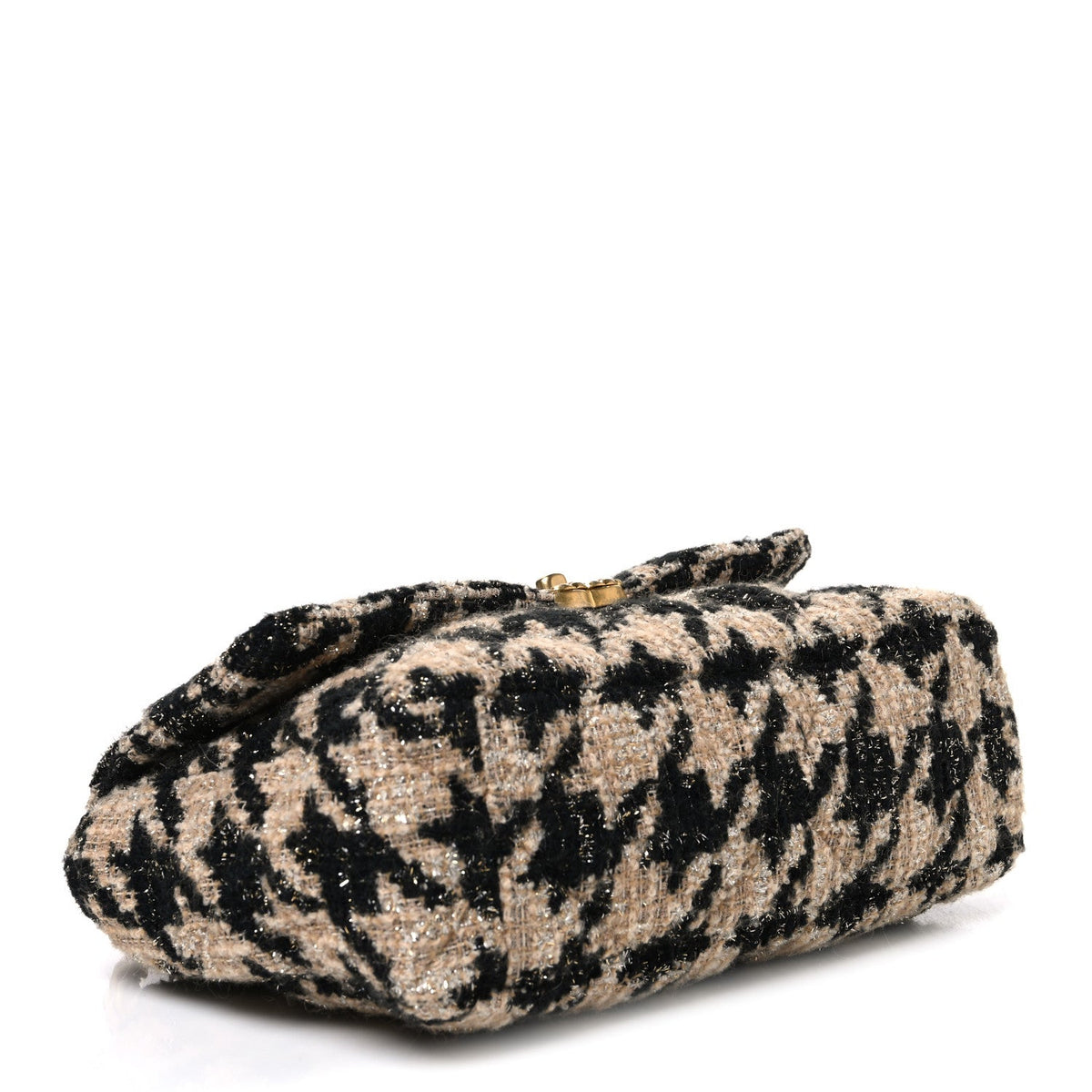 Tweed Large Chanel 19 Flap Beige Black