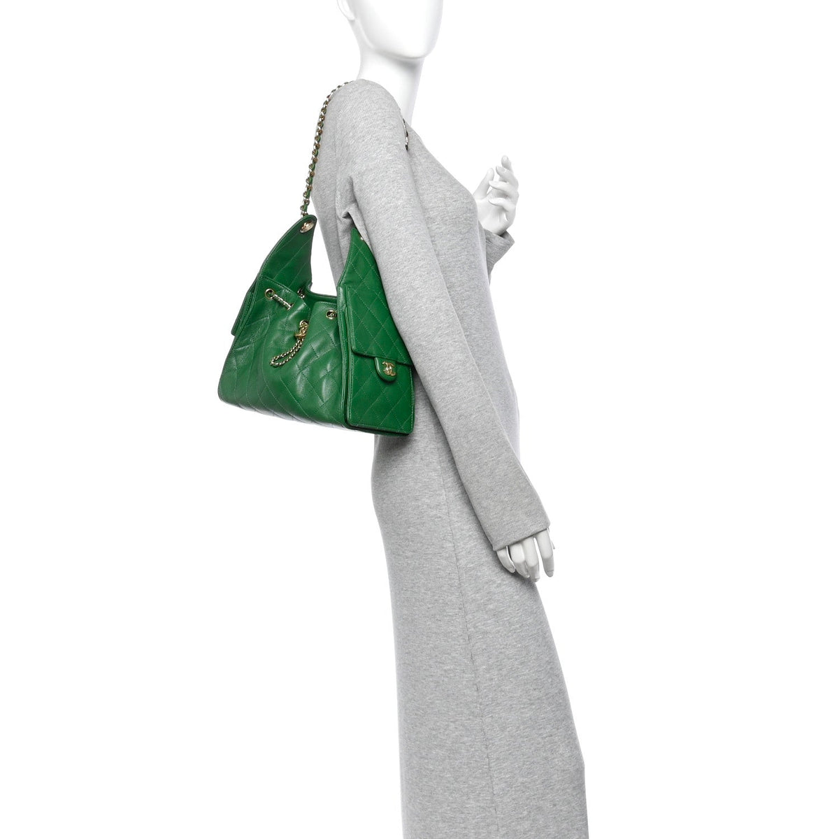 Caviar Quilted Small Chanel 25 Handbag Green
