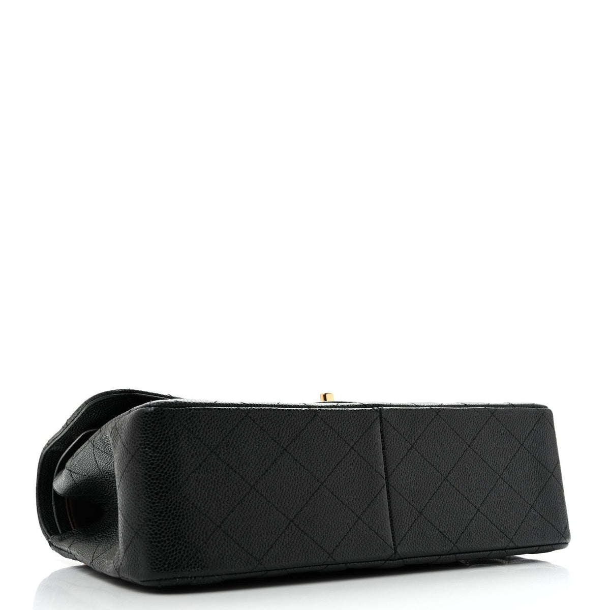Caviar Quilted Jumbo Double Flap Black