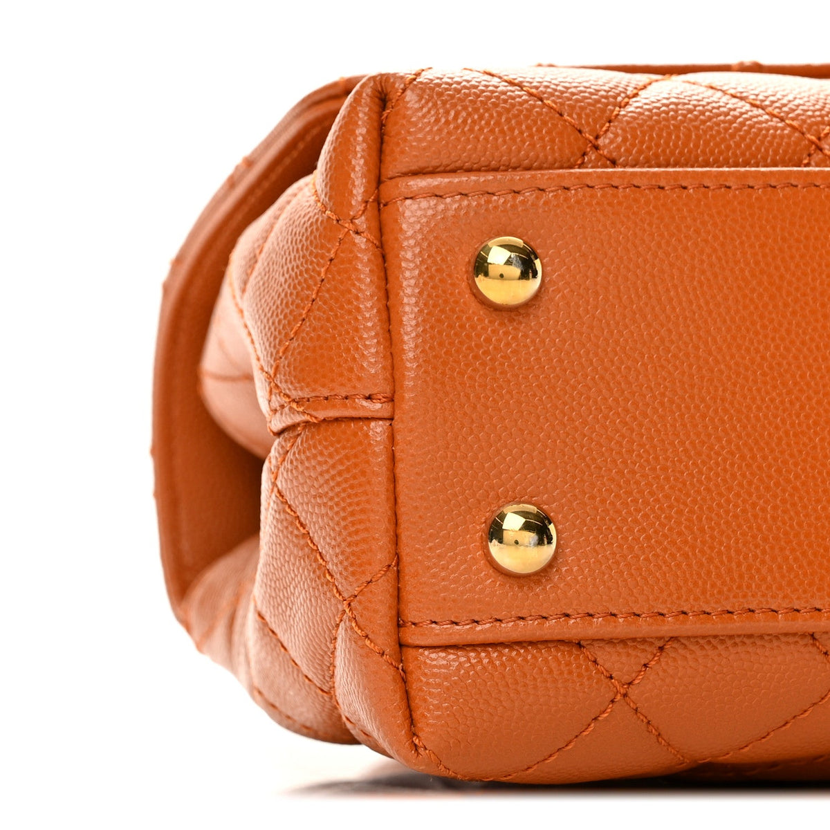 Caviar Quilted Mini Coco Handle Flap Light Brown