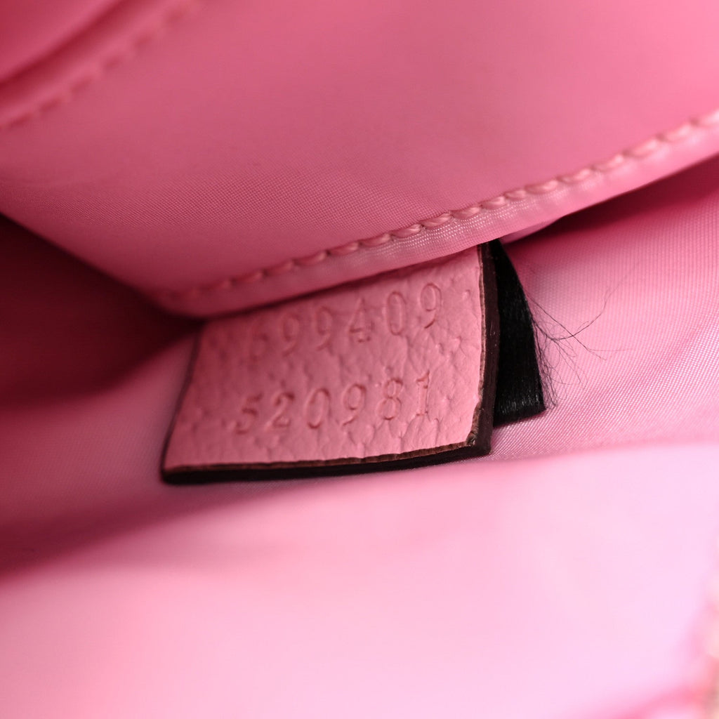 GG Crystal Coated Canvas Monogram Web Small Attache Shoulder Bag Pink