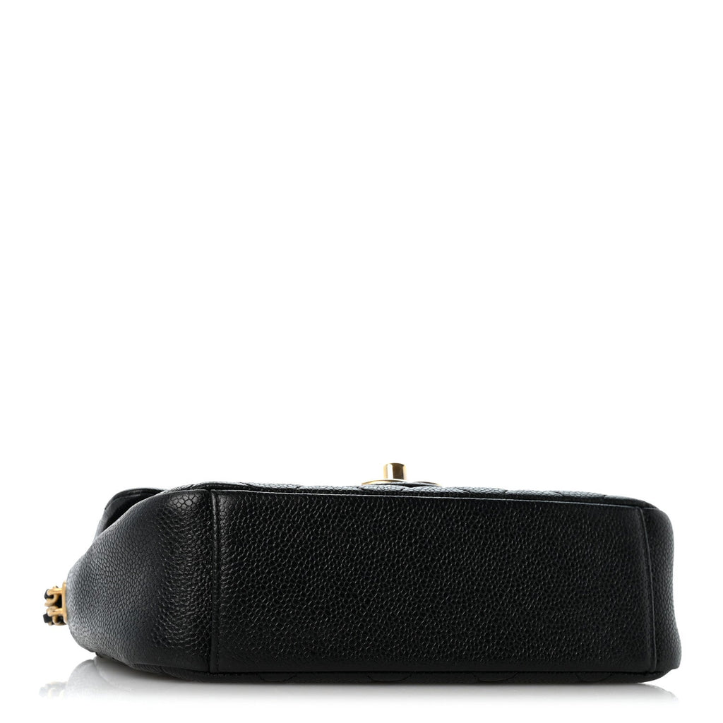 Caviar Quilted Chain Soul Flap Black