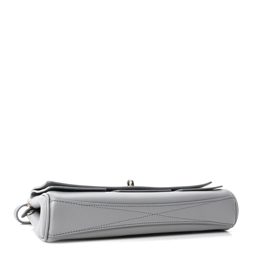 Smooth Calfskin Small Bel Air Clutch On Strap Cloud Grey
