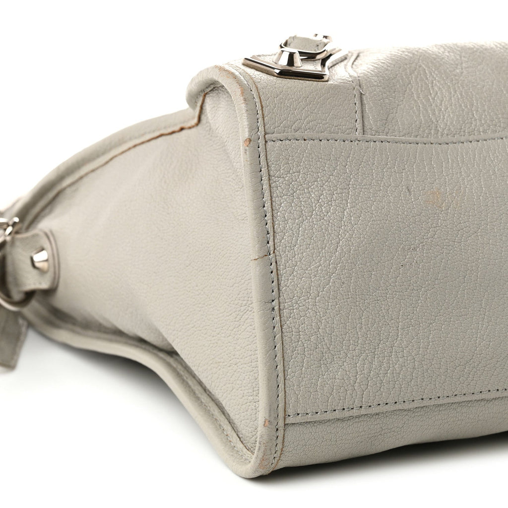 Chevre Silver Metallic Edge Hardware City Gris Glace
