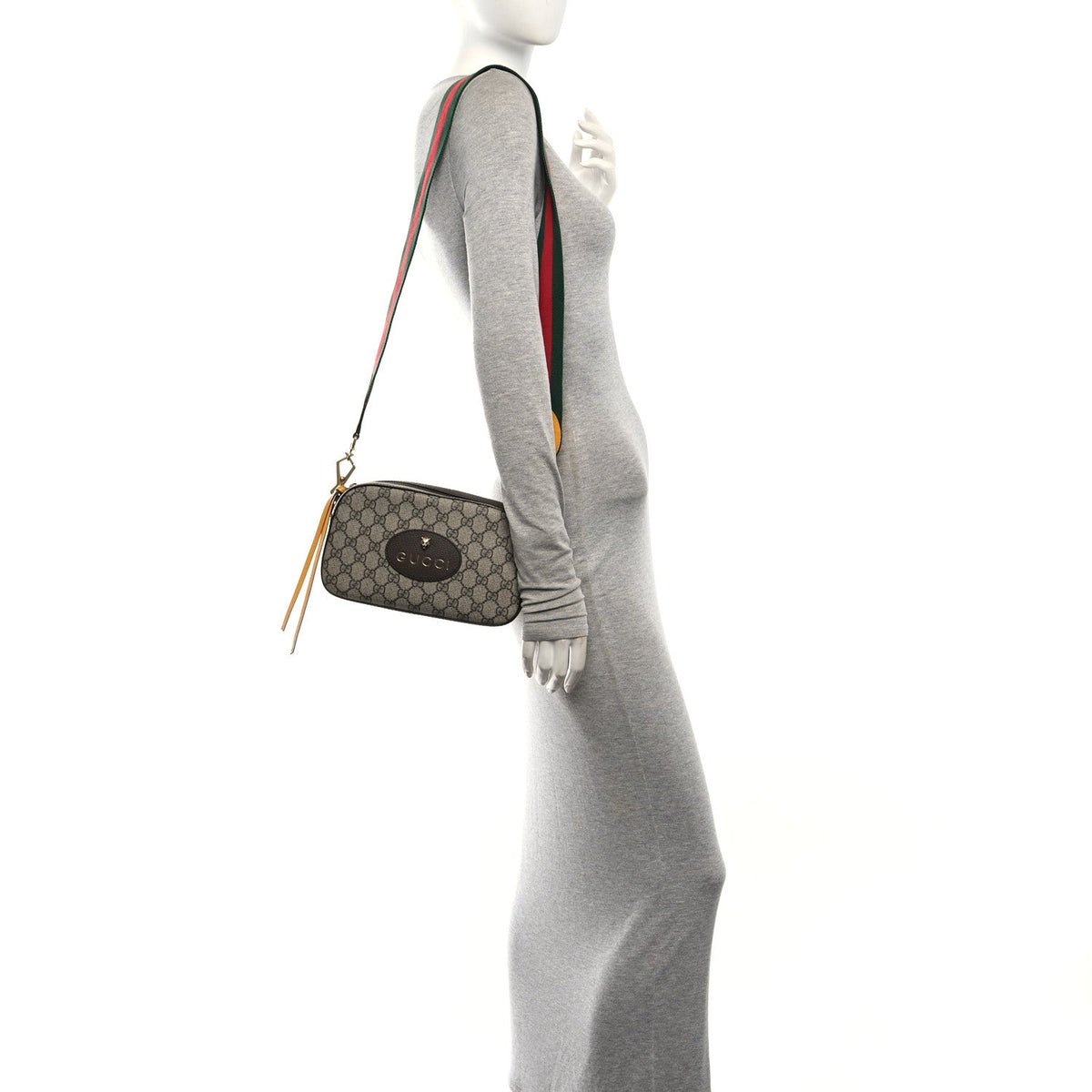 GG Supreme Monogram Web Neo Vintage Shoulder Bag Beige New Acero Crop
