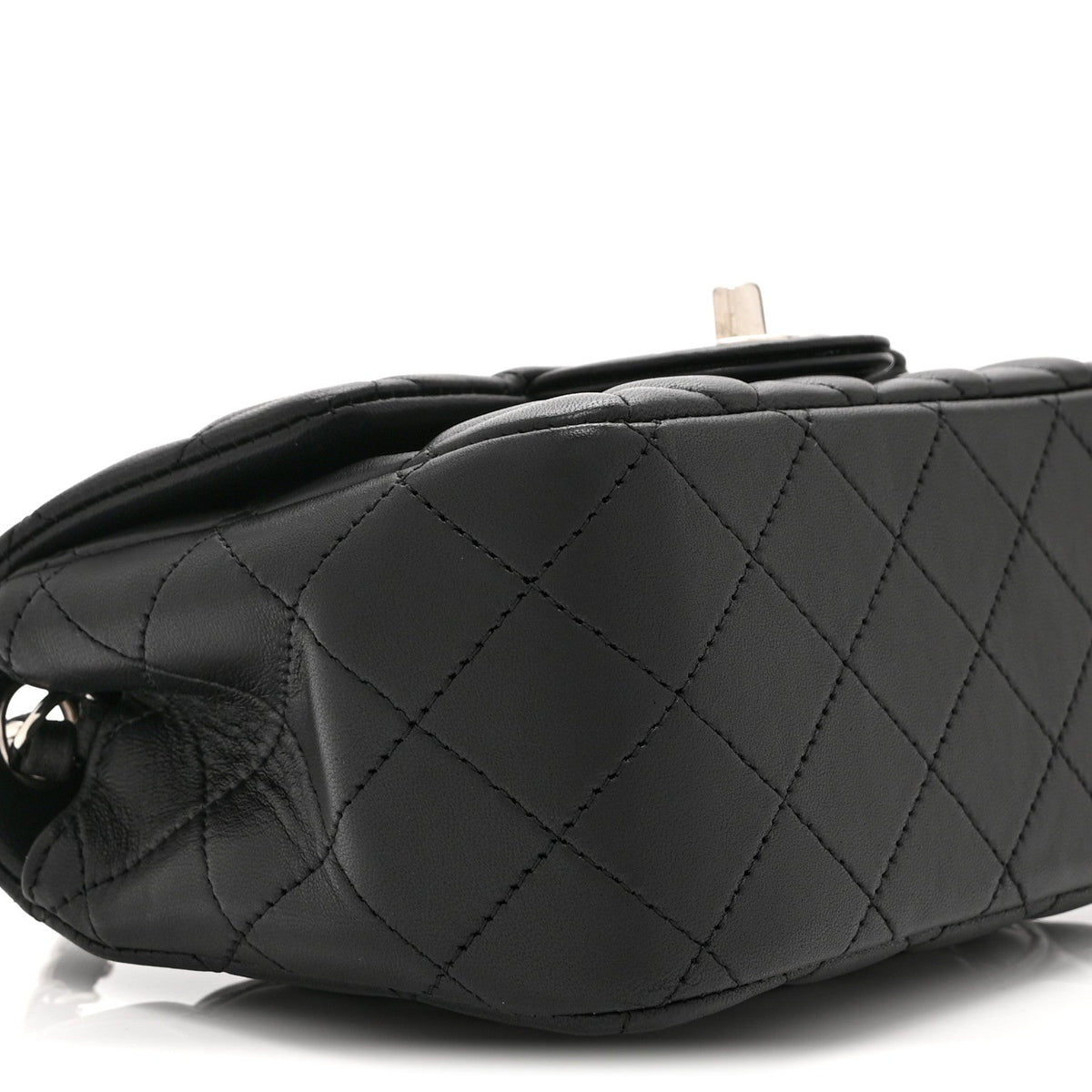 Lambskin Quilted Mini Square Flap Black