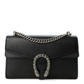 Pebbled Calfskin Small Dionysus Shoulder Bag Black