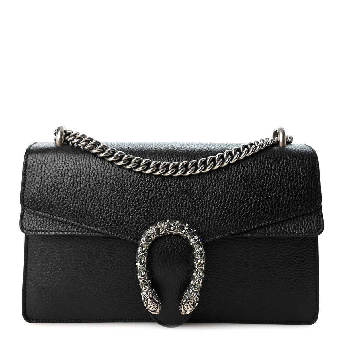 Pebbled Calfskin Small Dionysus Shoulder Bag Black