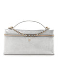 Lizard Embossed Calfskin Exoticoco Long Vanity With Chain Silvery