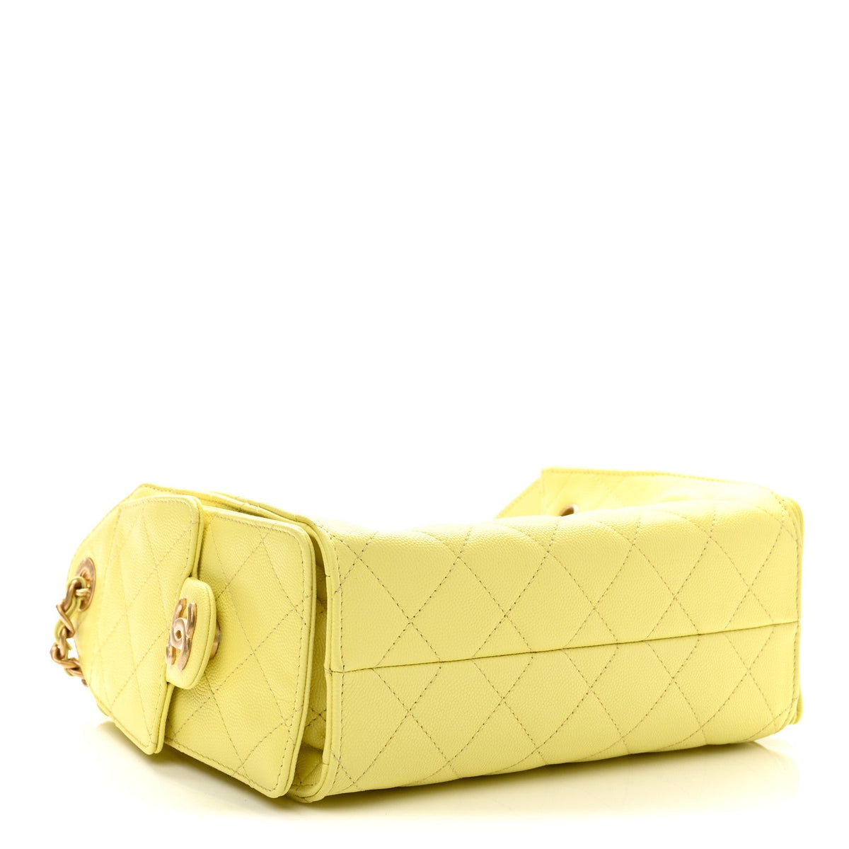 Caviar Quilted Mini Chanel 25 Handbag Yellow
