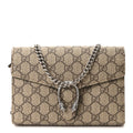 GG Supreme Monogram Mini Dionysus Chain Wallet Beige Taupe