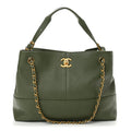 Calfskin Quilted Small Coco Base Shopping Bag Khaki