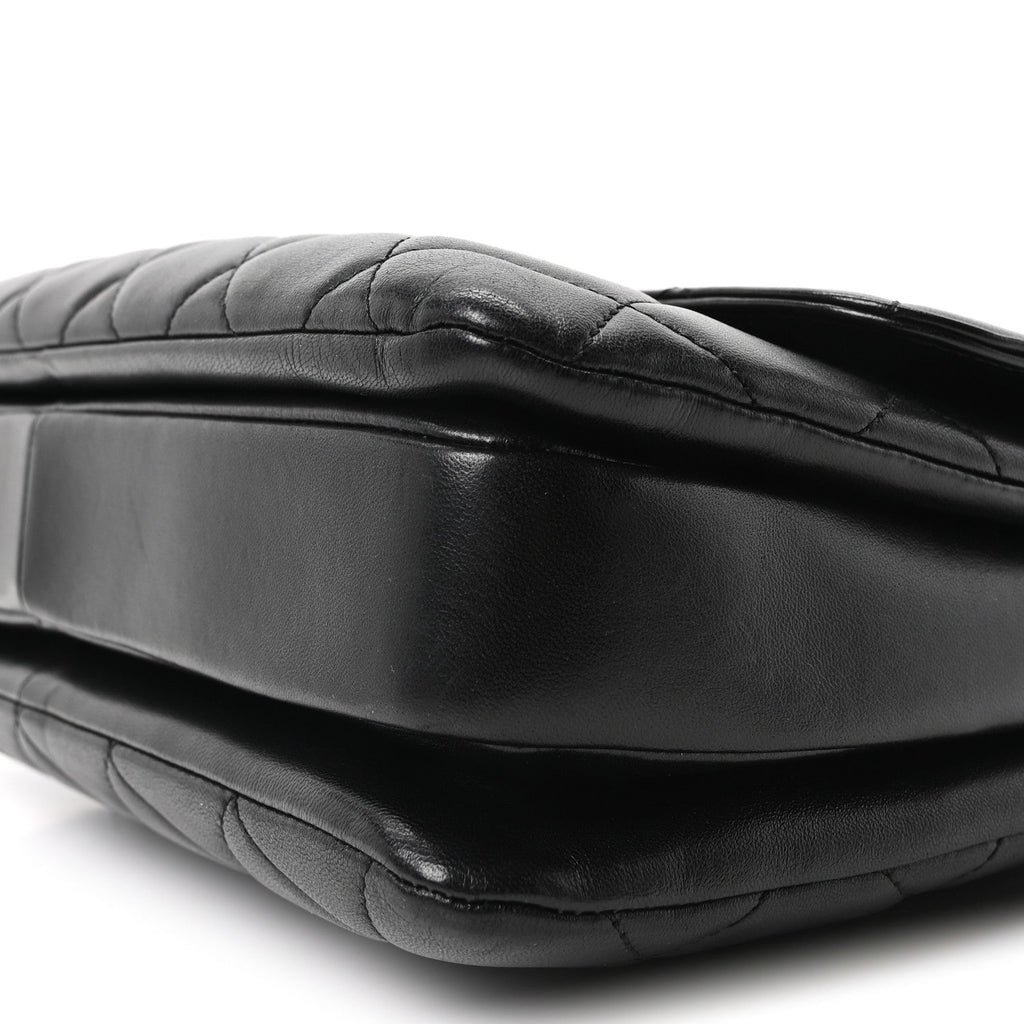 Lambskin Quilted Medium Trendy CC Flap Dual Handle Bag Black