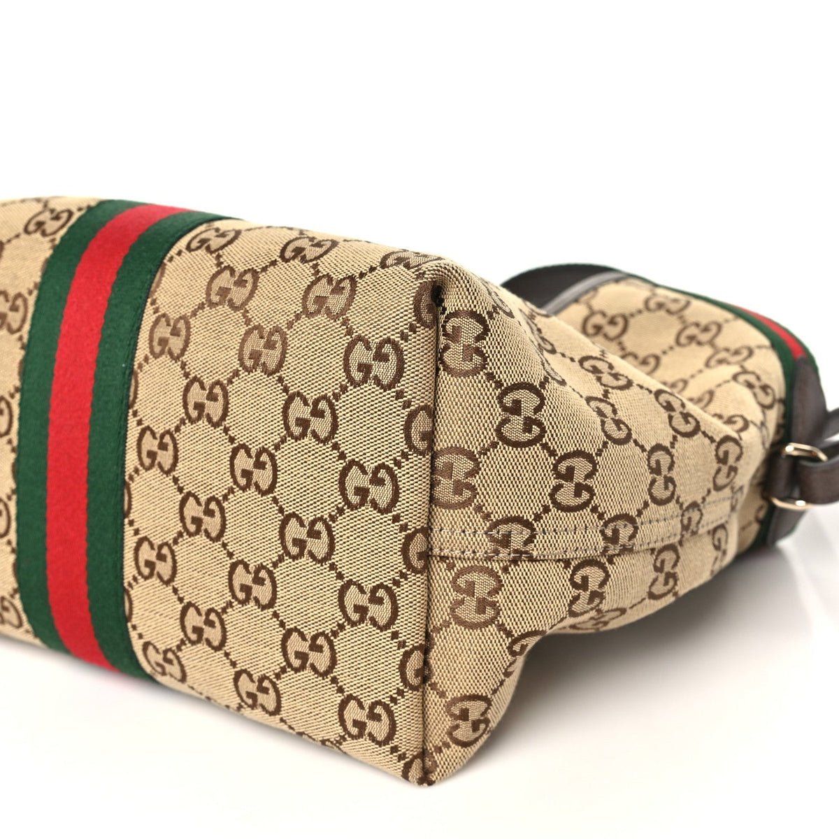 Monogram Web Small Giglio Tote Beige Dark Brown