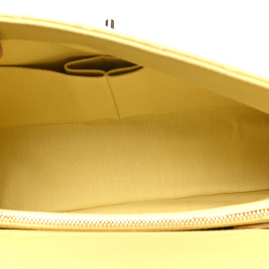 Caviar Quilted Small Coco Handle Flap Yellow