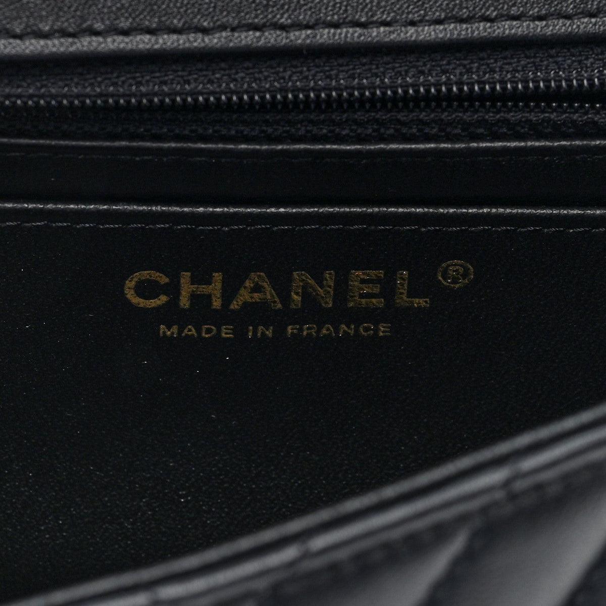Lambskin Chevron Quilted Mini Rectangular Flap Black