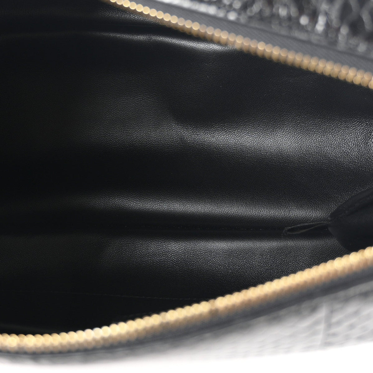 Snakeskin Half Horsebit Medium Shoulder Bag Black