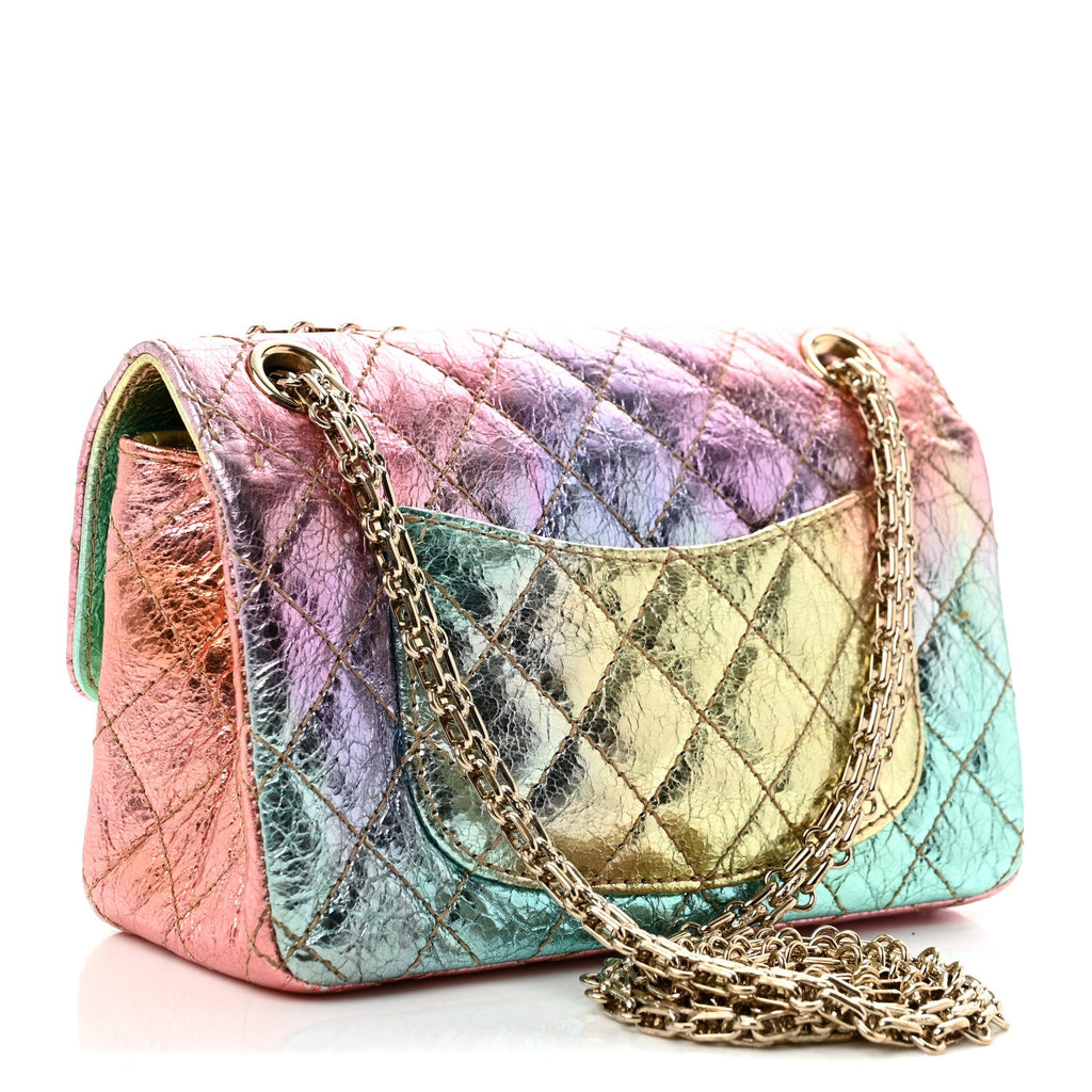 Metallic Goatskin Quilted Mini 2.55 Reissue Flap Multicolor