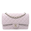 Caviar Quilted Jumbo Double Flap Light Purple