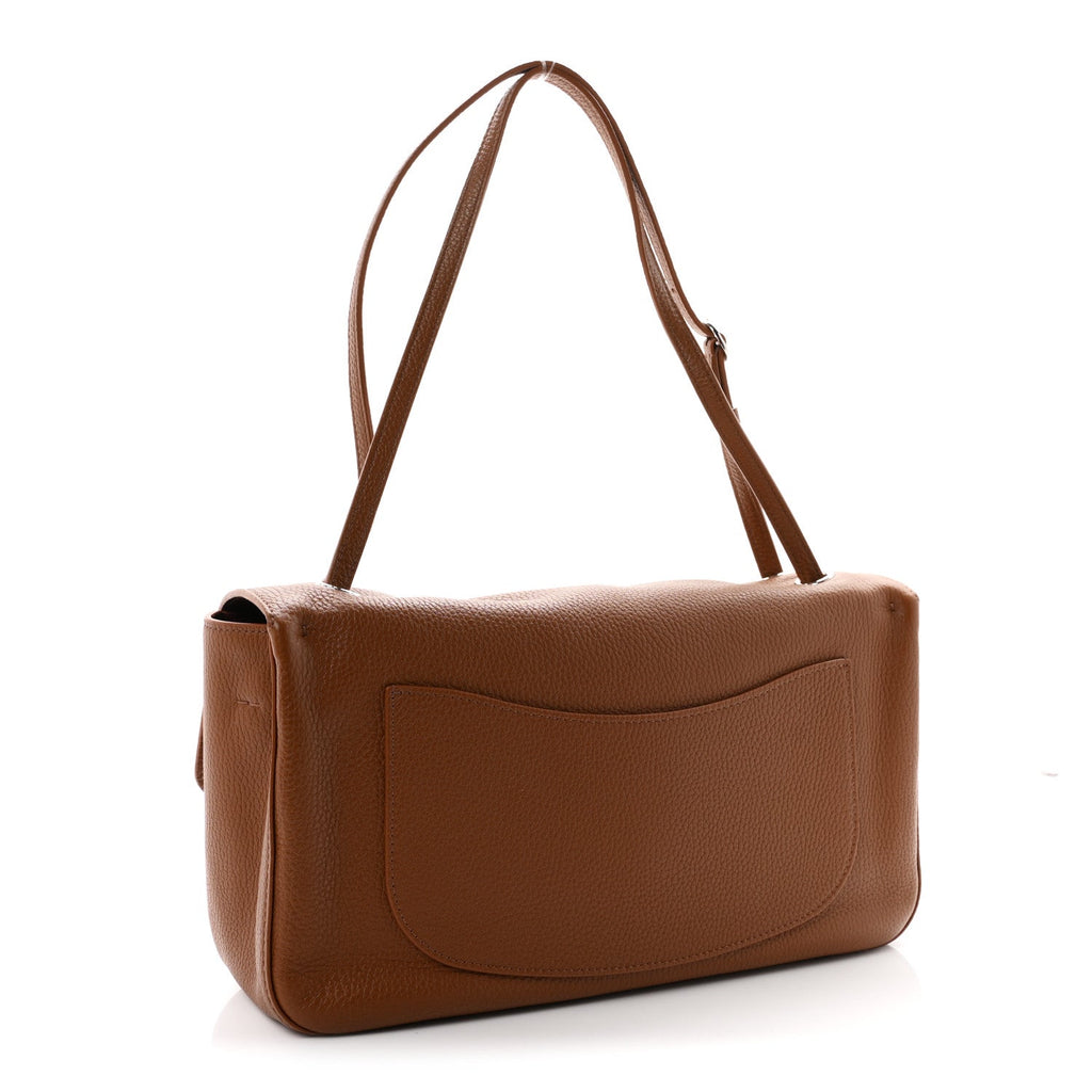 Grained Calfskin Small Souplissimo Maxi Flap Camel