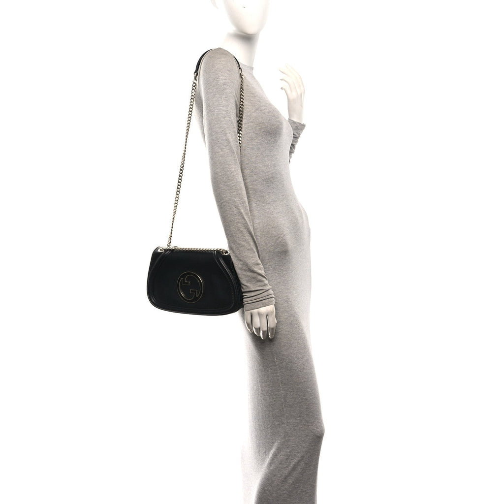 Calfskin Blondie Medium Shoulder Bag Black