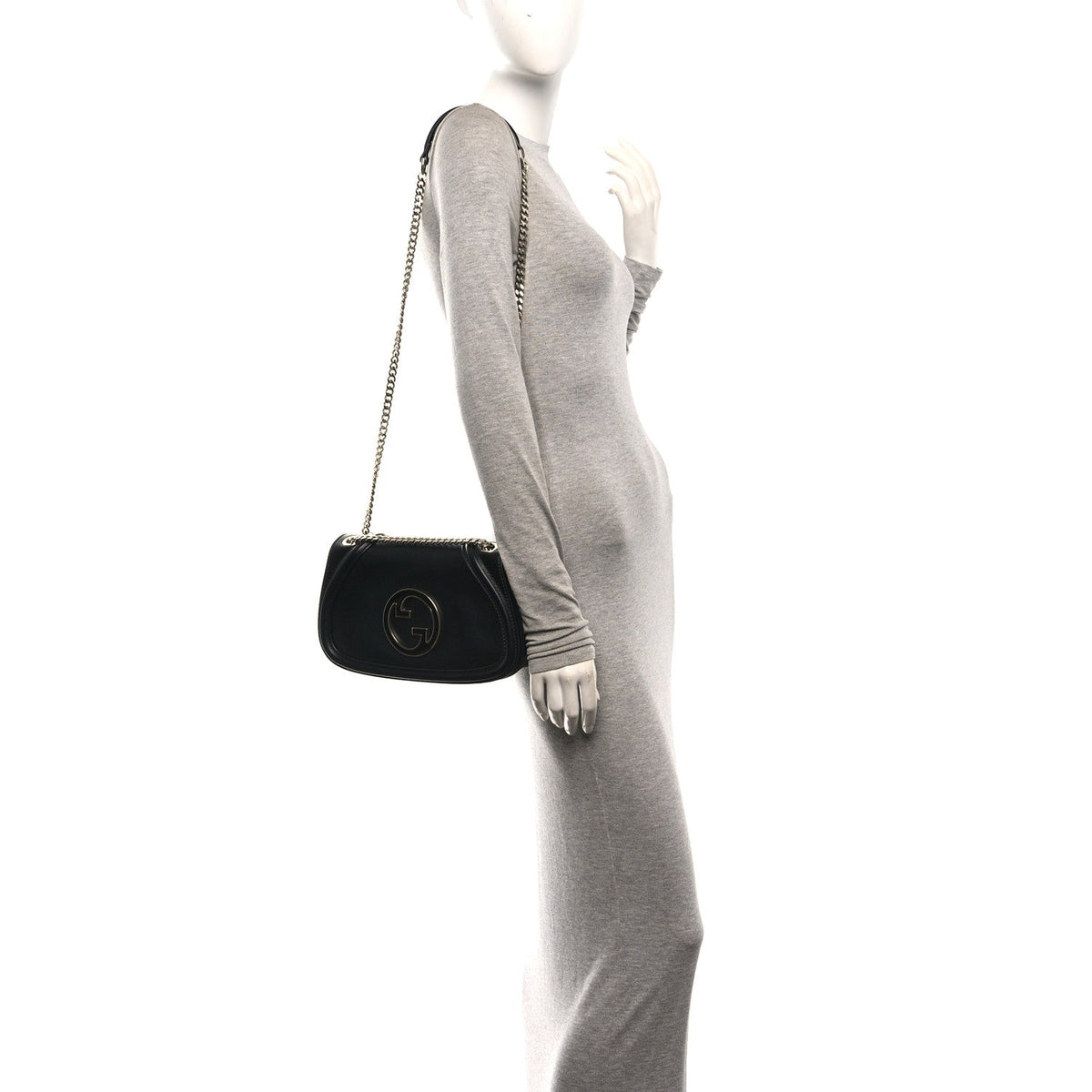 Calfskin Blondie Medium Shoulder Bag Black
