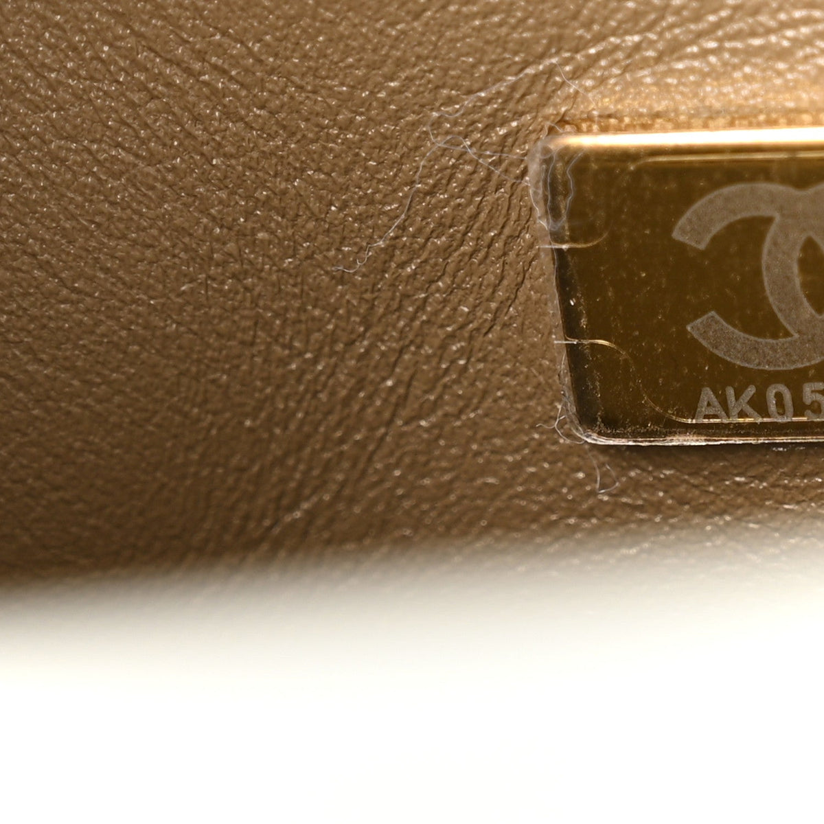 Lambskin Quilted Mini Rectangular CC Slide Flap Dark Khaki
