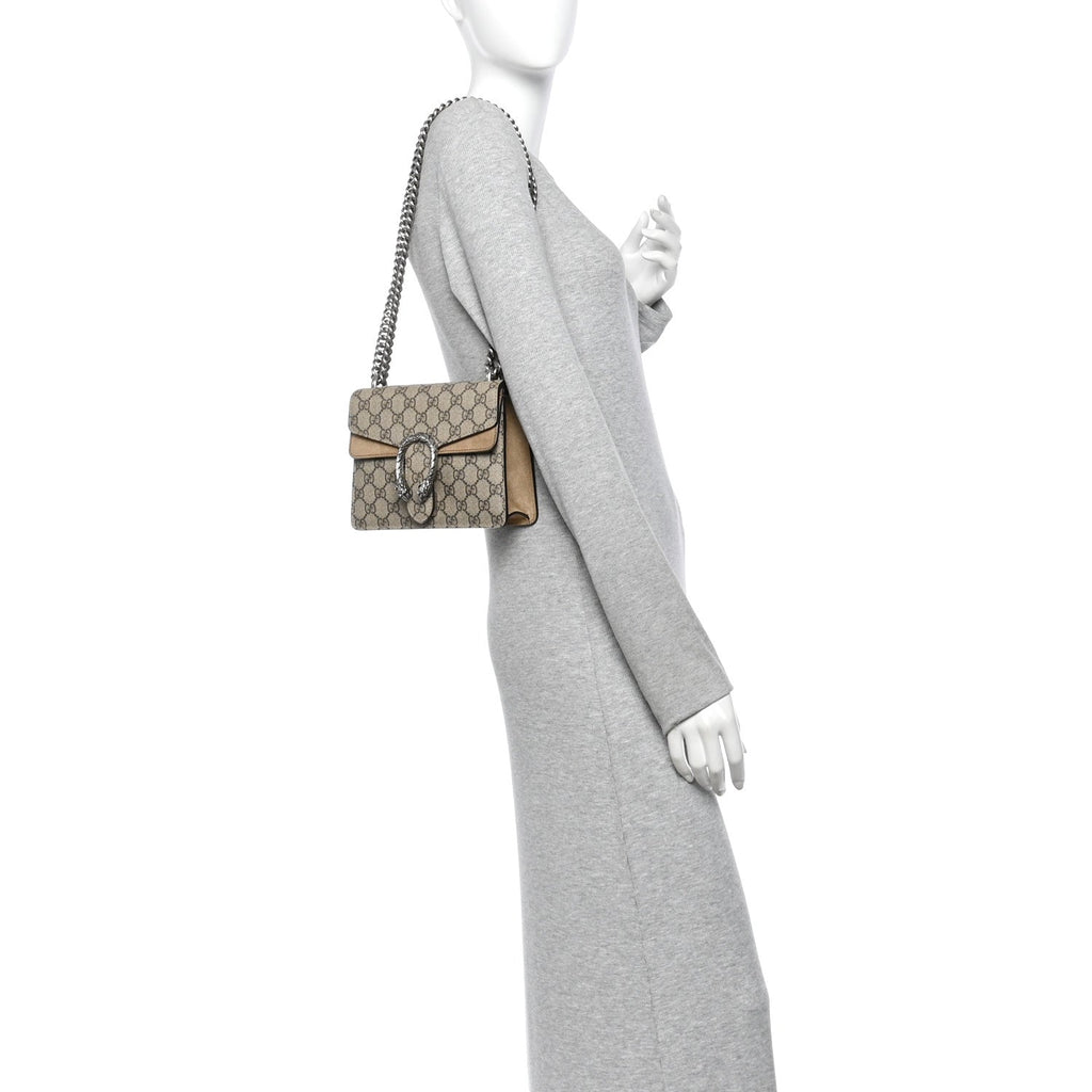 GG Supreme Monogram Mini Dionysus Shoulder Bag Taupe