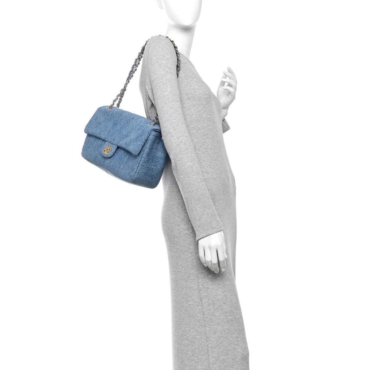 Denim Small Souplissimo Maxi Flap Blue