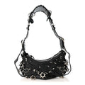 Agneau Arena Pierced Le Cagole Shoulder Bag XS Black