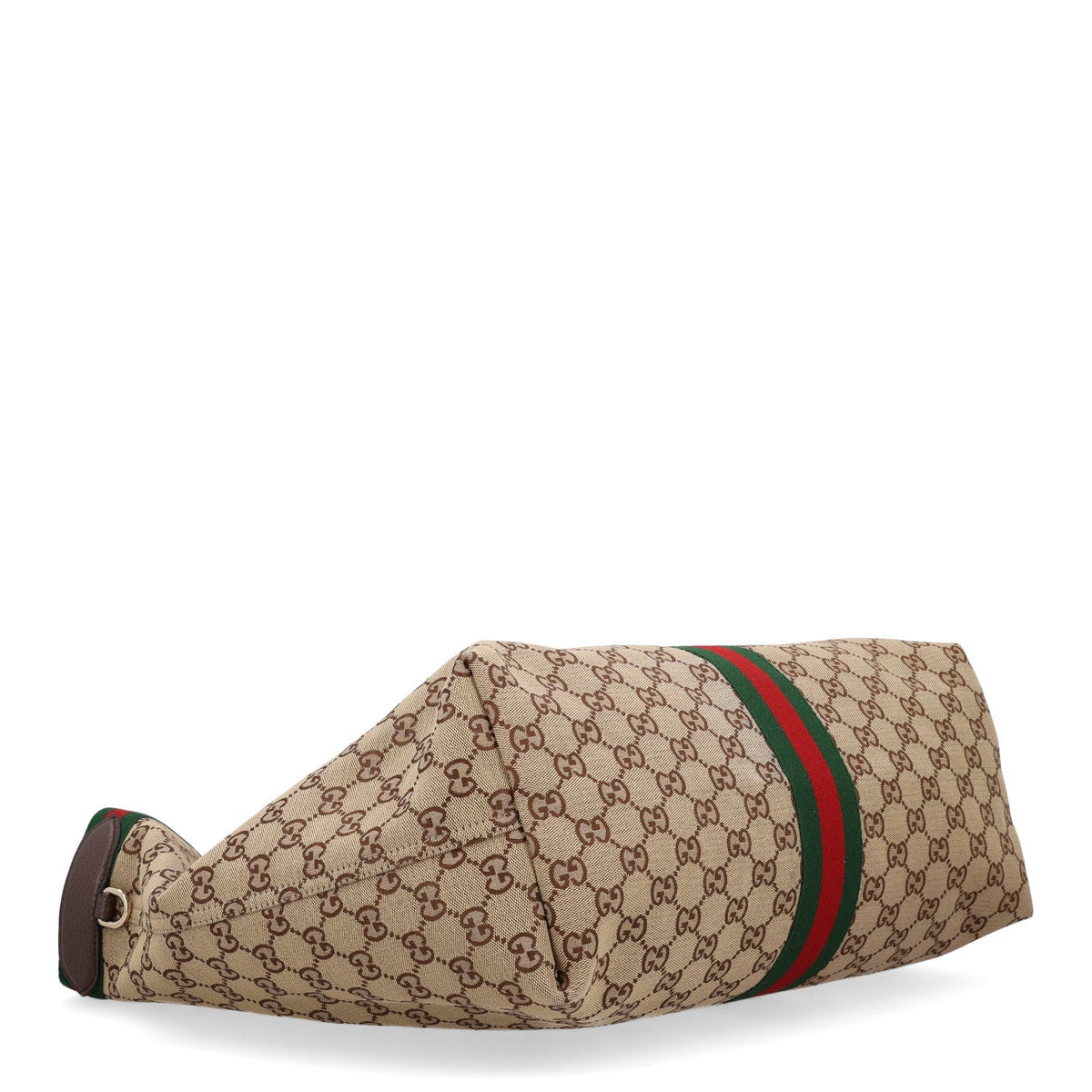 GG Monogram Web Large Giglio Tote Beige Brown
