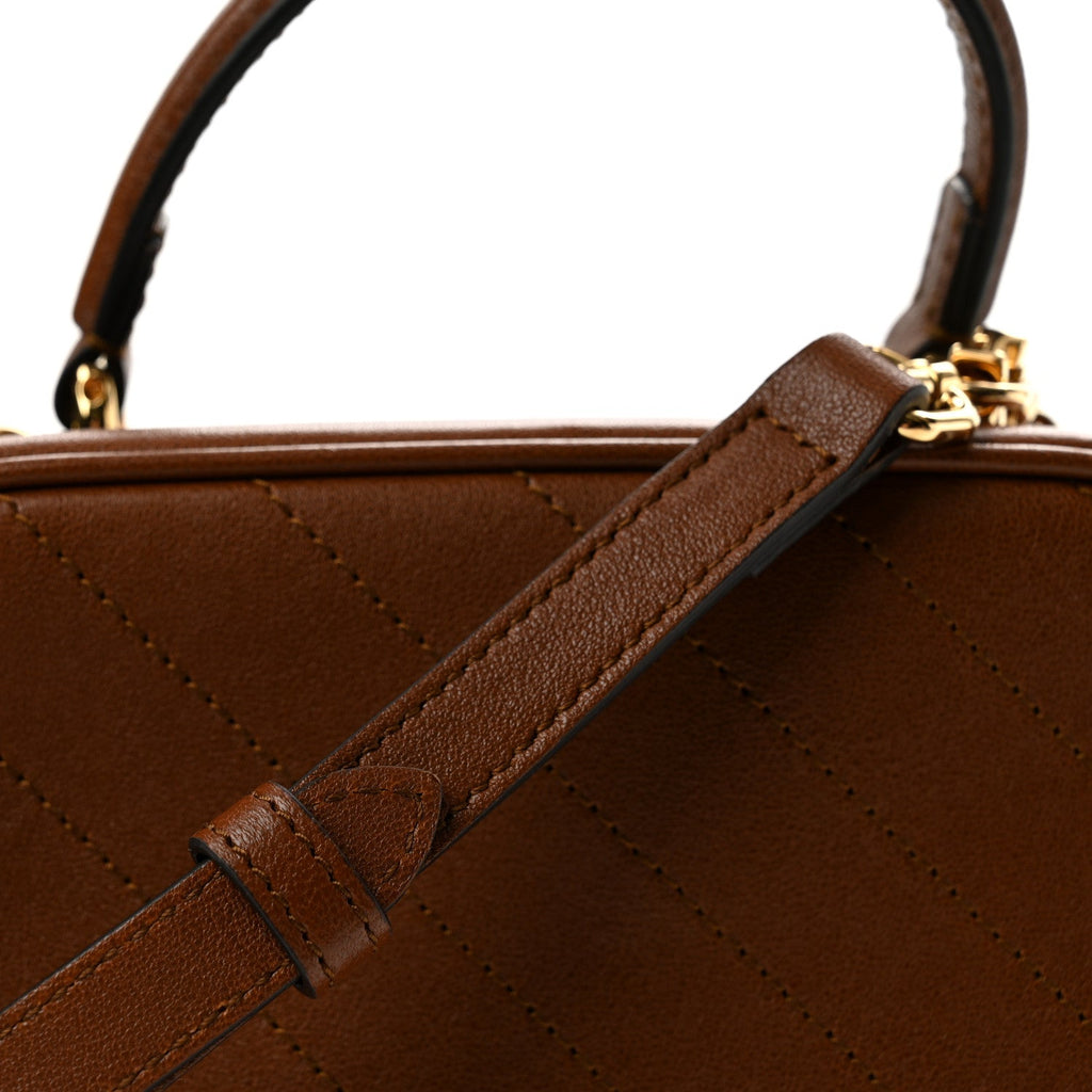 Sakai Be Green Calfskin Diagonal Stitched Blondie Top Handle Bag Cuir