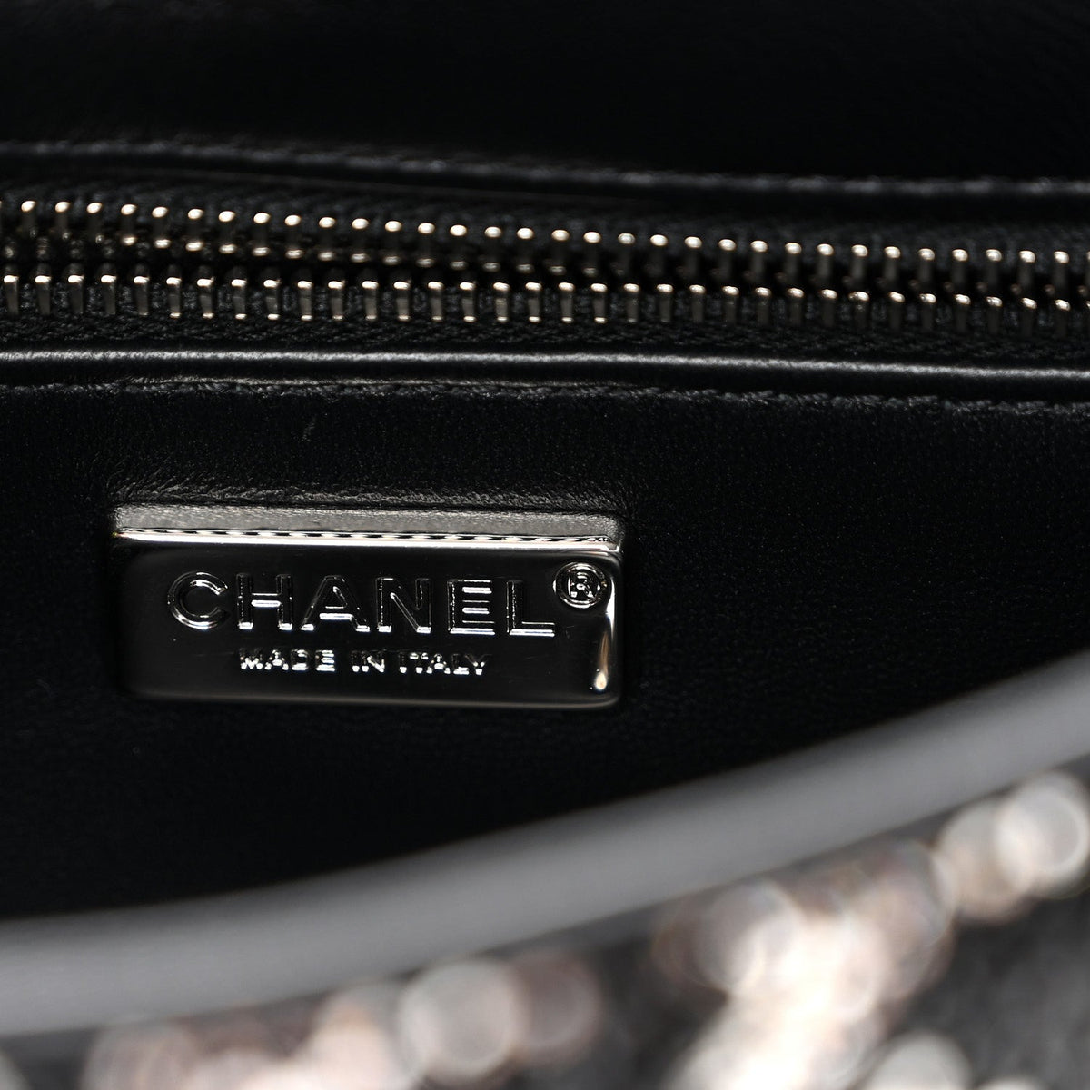 Satin Crystal Diamante Houndstooth Small Flap Black