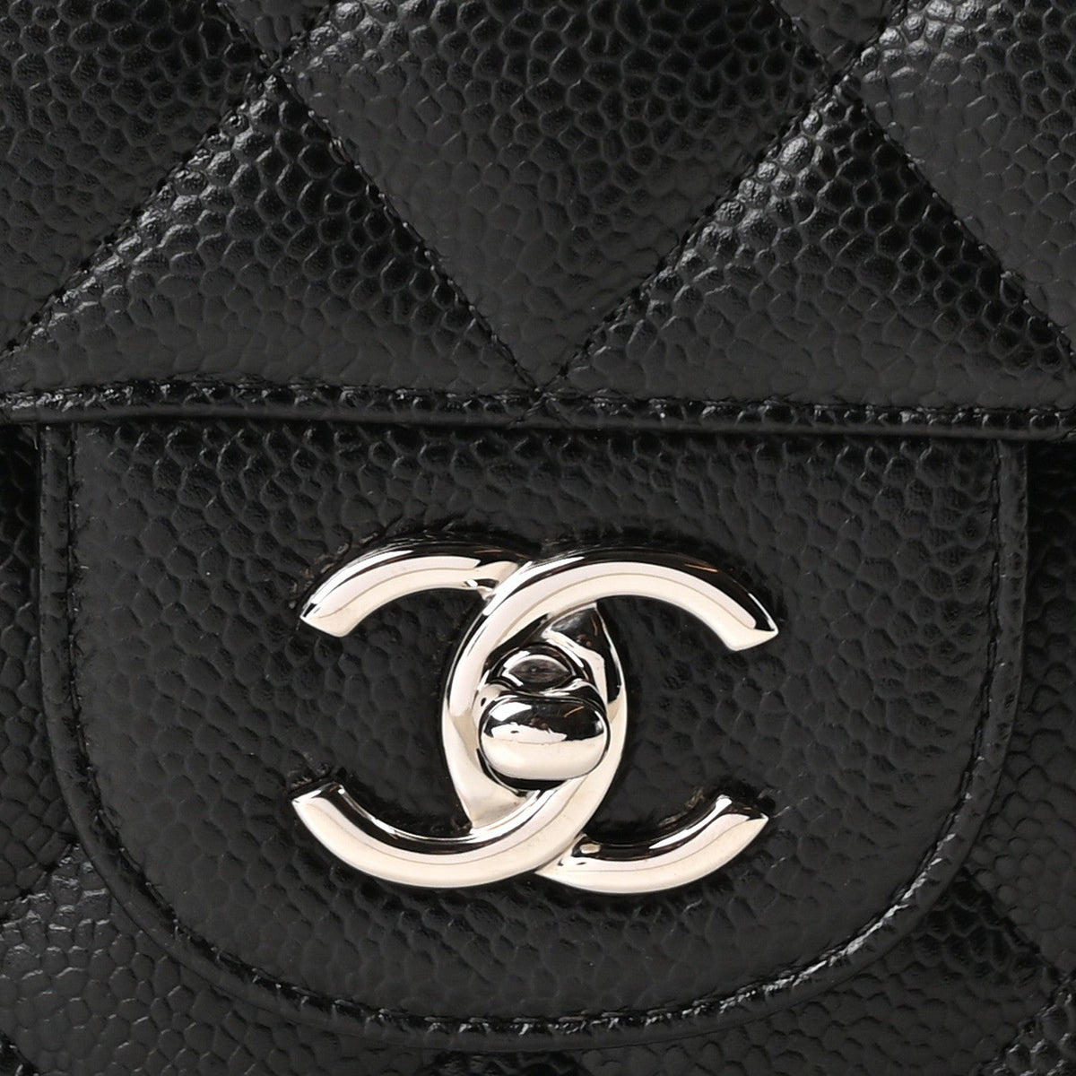 Caviar Quilted Jumbo Double Flap Black