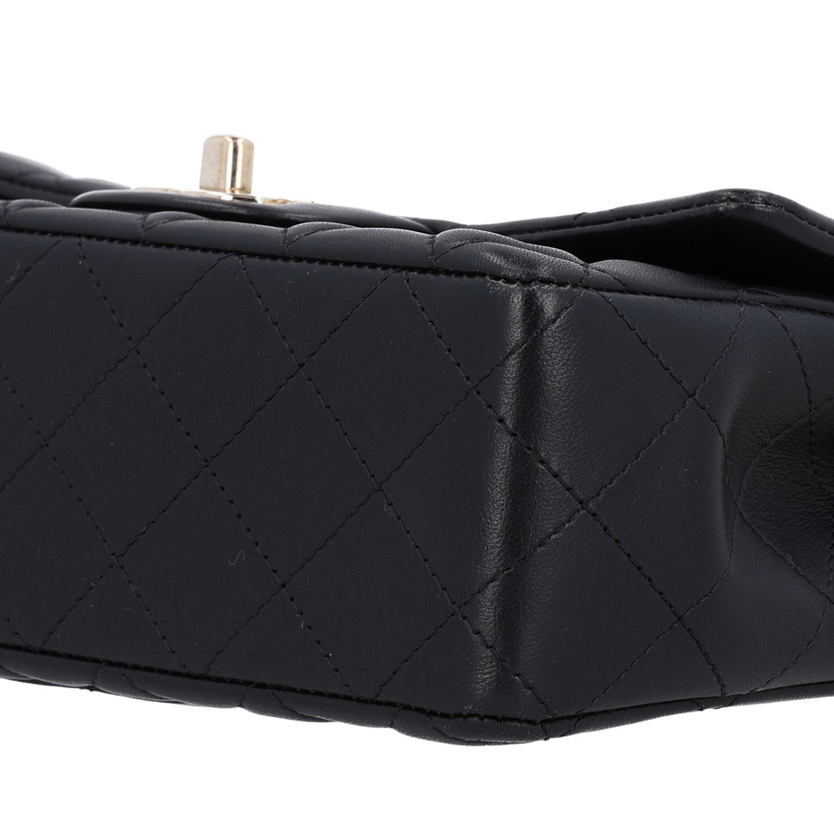Lambskin Quilted Mini Coco Charms Rectangular Flap Black