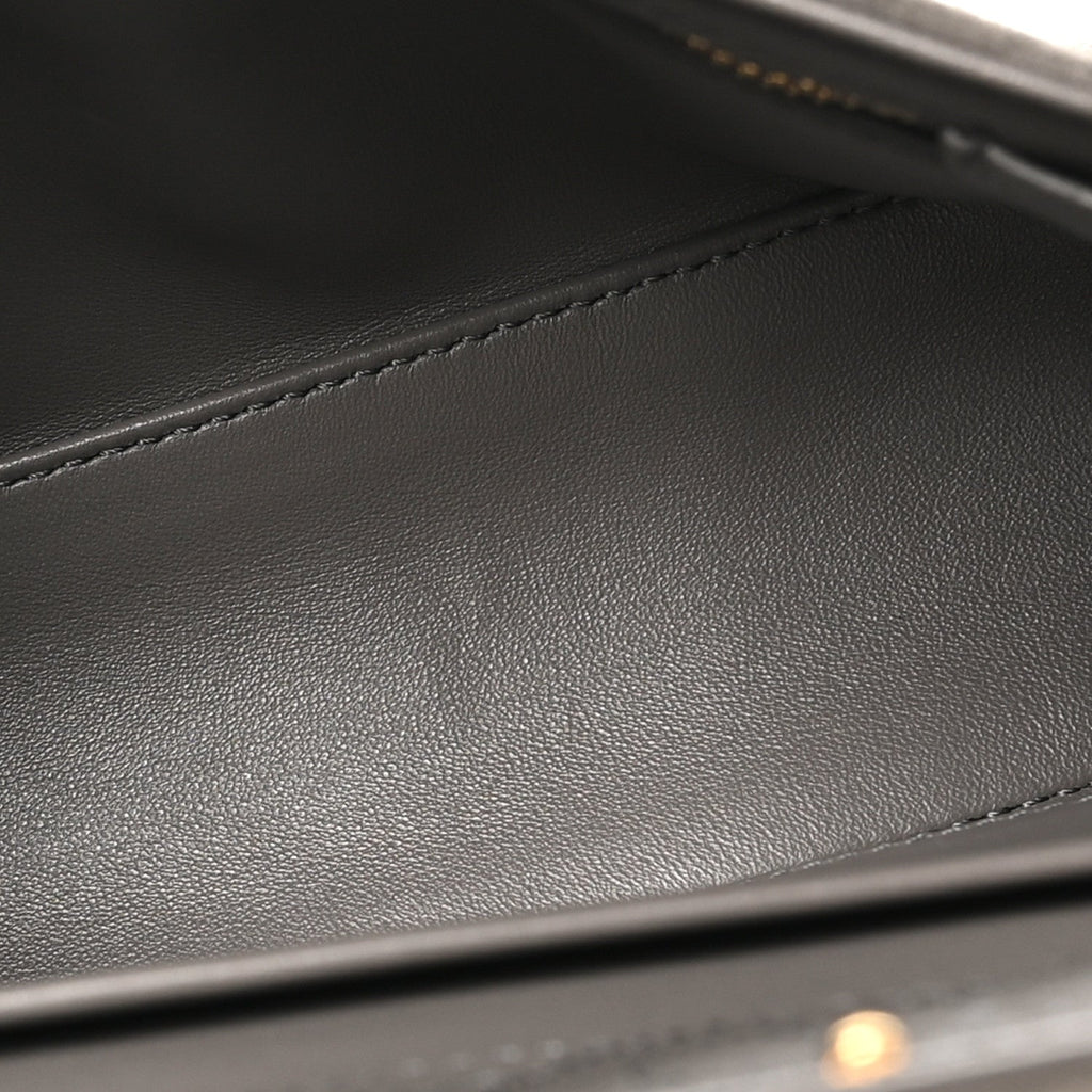 Suede Calfskin Mini Souplissimo Flap Dark Grey