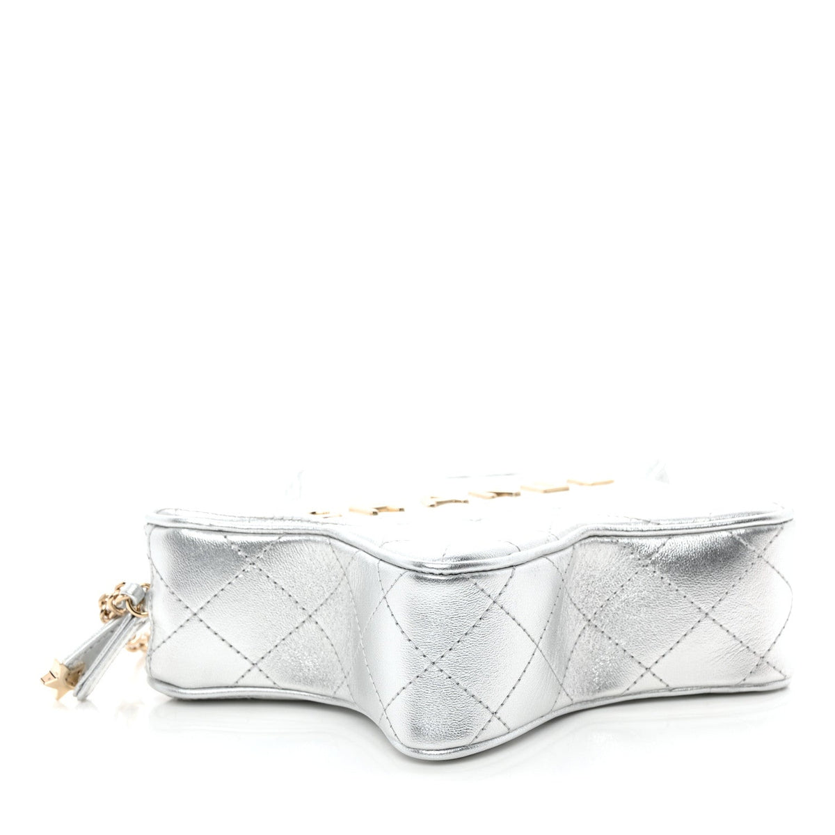 Metallic Lambskin Walk Of Fame Bag Silver