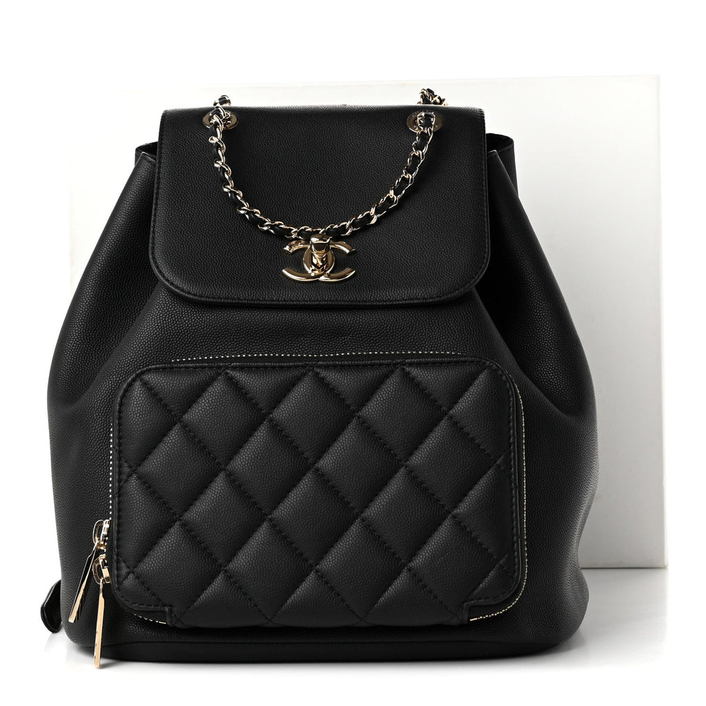 Caviar Quilted Business Affinity Backpack Black