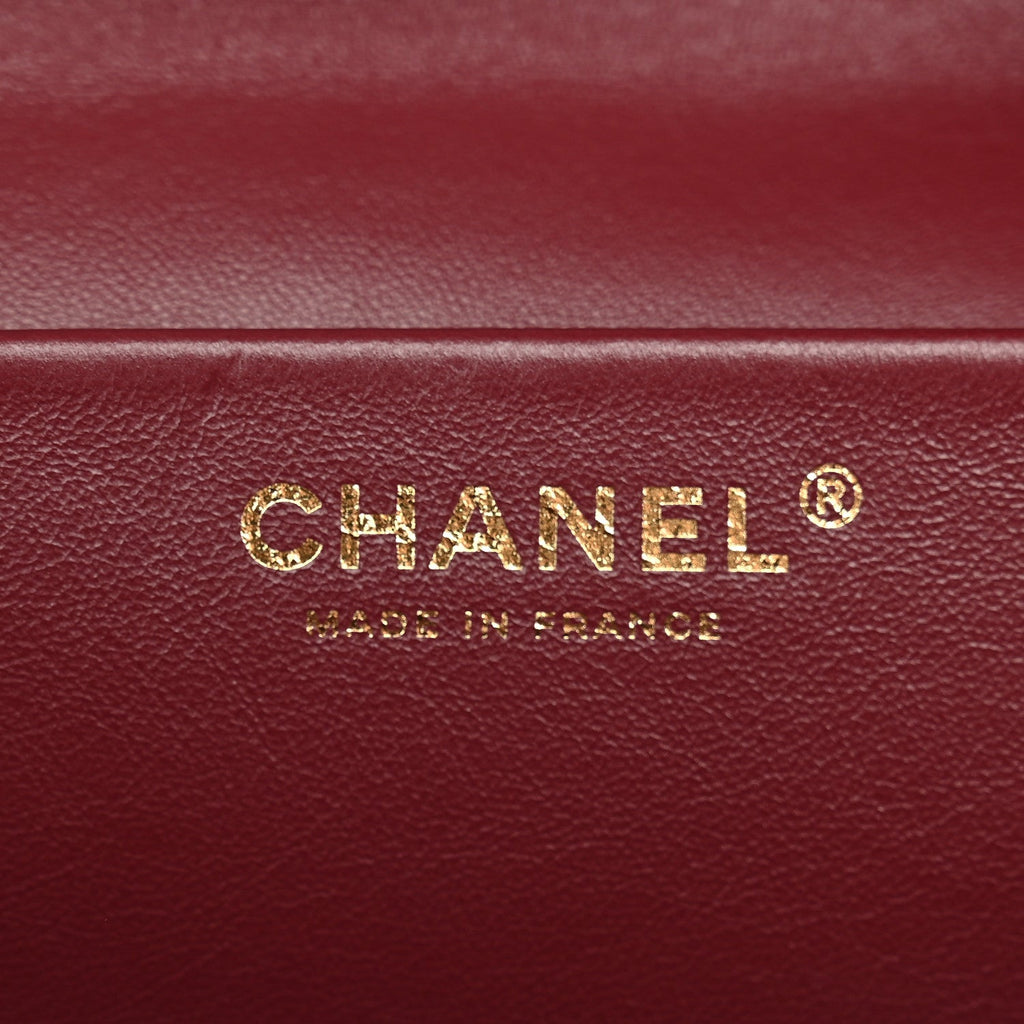 Grained Calfskin Small Souplissimo Maxi Flap Burgundy