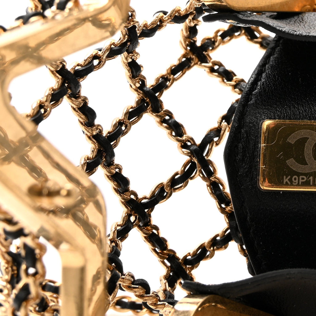 Metal CC Star Minaudiere Crossbody Gold Black