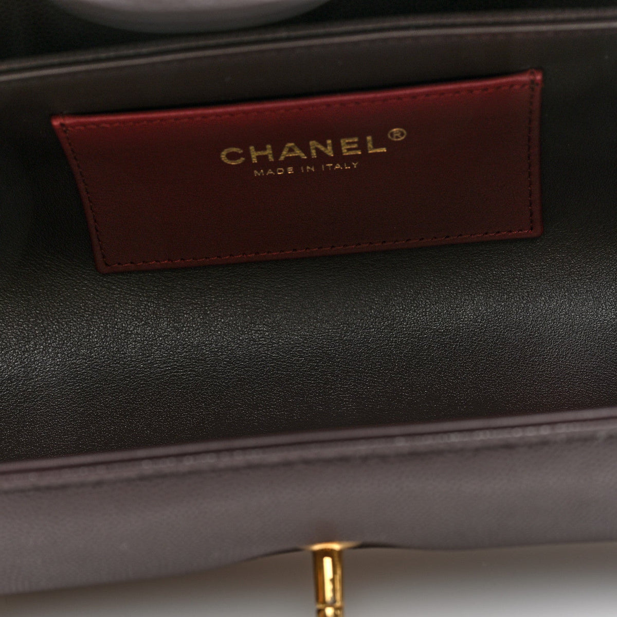 Shiny Caviar Preppy Coco Small Bowling Bag Black