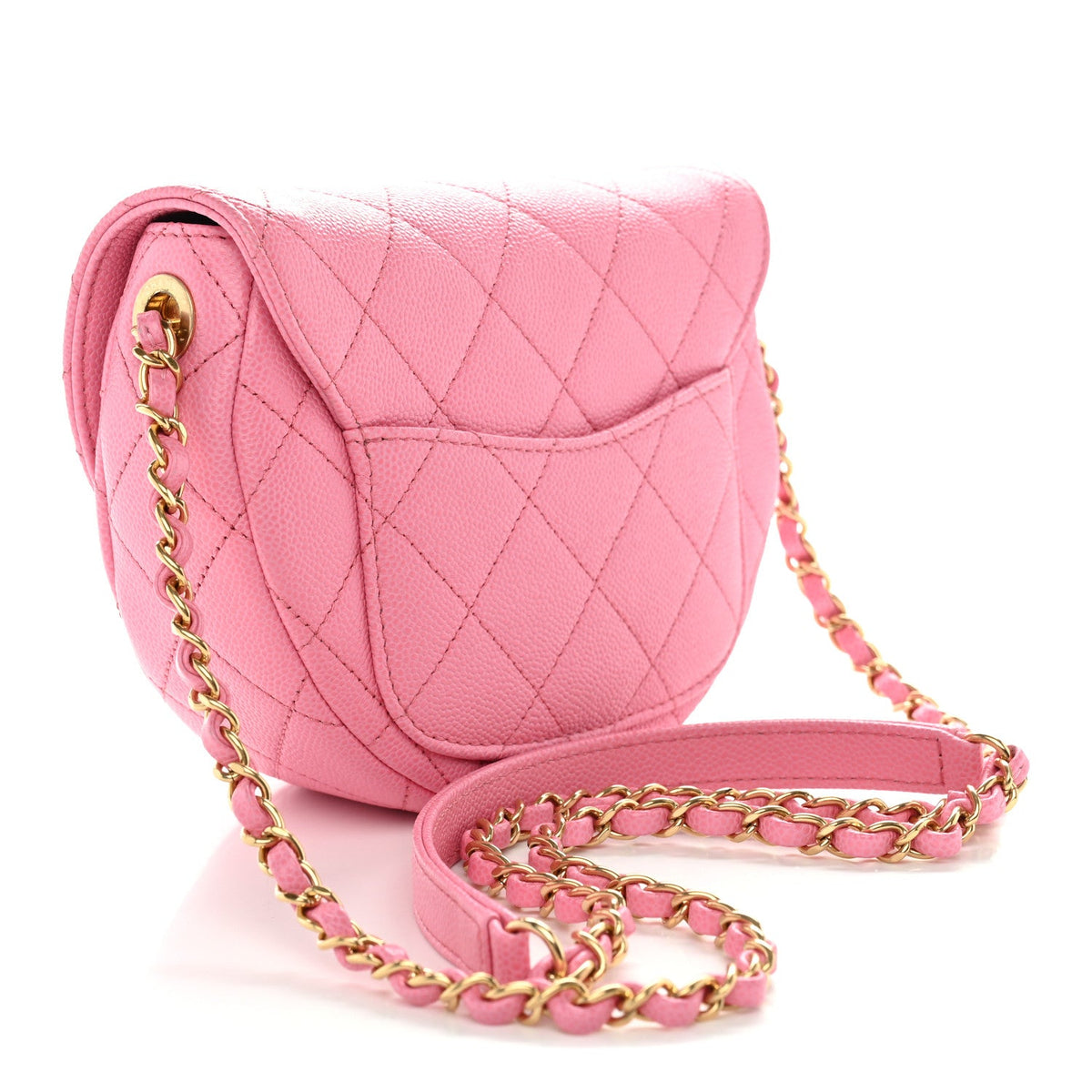 Caviar Quilted Mini Messenger Flap Light Pink
