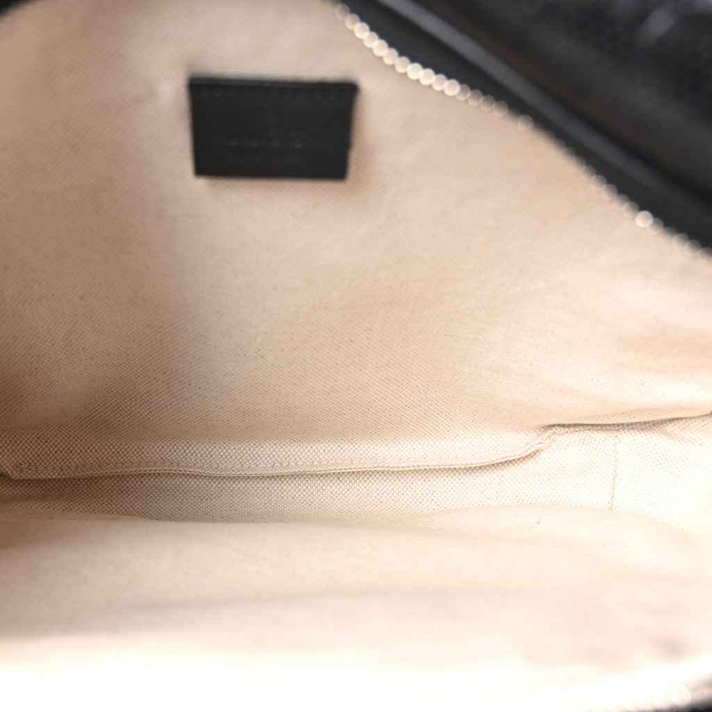 Calfskin GG Tennis Embossed Pocket Belt Bag Black
