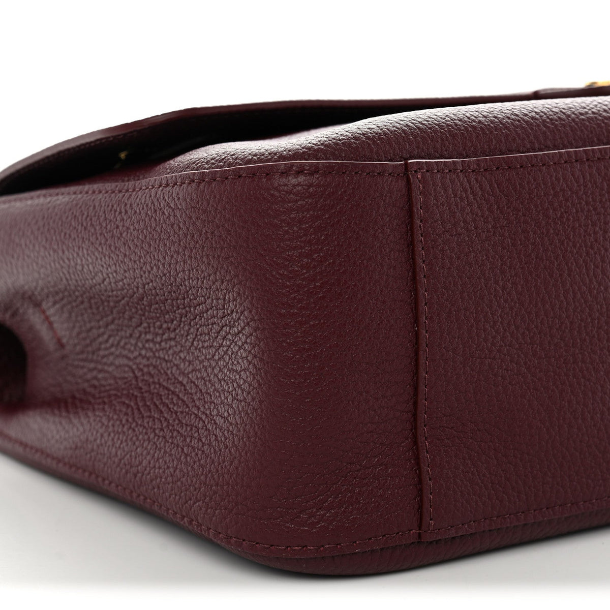 Grained Calfskin Small Souplissimo Maxi Flap Burgundy
