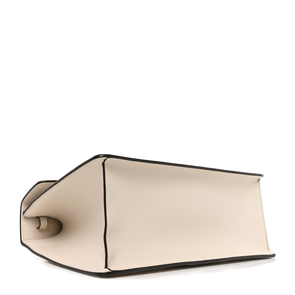 Calfskin Web Medium Sylvie Top Handle Bag White